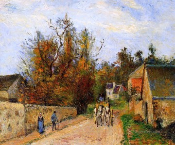  1877 Oil Painting - the diligence 1877 Camille Pissarro